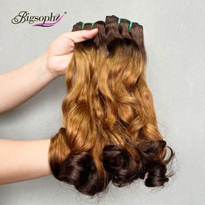 Extensiones de Cabello Humano Virgen Natural Súper Doblemente Tramado de 10 a 24 Pulgadas, 3 Tonos de Color, Cabello Rizado, Proveedor de Cabello Natural - Product Image 1