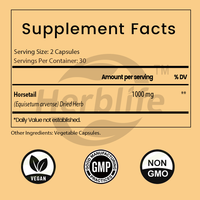 Capsules de prêle de marque privée OEM ODM 1000 mg | Supplément d'extrait de plantes pour des cheveux, une peau, des ongles et un soutien articulaire sains, végétalien