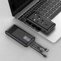 Batterie externe portable 4 en 1 avec logo personnalisé, haute capacité 10000 mAh, USB, chargeur mobile avec écran LED