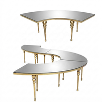 Table en spirale pour mariage, miroir en spirale, or, banquet