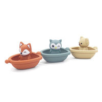 Ensemble de jouets flottants empilables en silicone en forme d'animaux de dessin animé pour les doigts