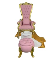 Fauteuil de pédicure spa de luxe rose, fauteuil trône de luxe pour pédicure