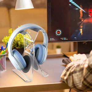 Soporte de exhibición de auriculares personalizado de fábrica, colgador de acrílico con base antideslizante para todos los auriculares - Product Image 6