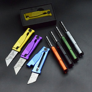 New DIY OEM reggie trọng lực tiện ích dao T6 nhôm xử lý ngoài trời gấp di động có thể thay thế hộp lưỡi dao tay - Product Image 2