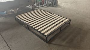 Cadre de lit en gros d'usine avec <span class=keywords><strong>lattes</strong></span> robustes, montage facile, lit plateforme gain de place pour appartement/chambre d'hôtel - Product Image 5