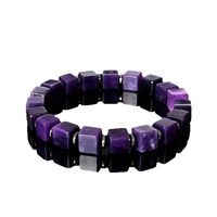 Bracelet TK 8x8 carré en Lapis Lazuli, Aventurine Verte, Améthyste, Jade Blanc, Onyx Noir Tacheté – Cadeau Unisexe