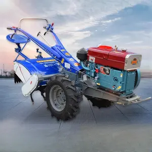 Các công ty sản xuất của đi bộ máy kéo Trọng lượng 230 kg sắt lớn vành đai bánh xe máy xới quay cho Ruộng Lúa