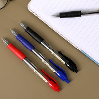 Stylo à bille personnalisé avec logo, encre rouge, bleue et noire de 0,5 mm, poignée en caoutchouc souple, stylo promotionnel transparent pour cadeau d'affaires