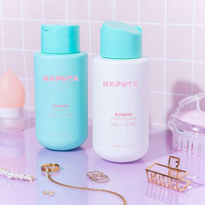 300ml HDPE Custom Printed Recycled Empty Plastic Shampoo <strong>Bottle</strong> Flip Top Cap Soft <strong>Blue</strong> Pink Soft Touch Squeezable <strong>Bottle</strong> - Product Image 2