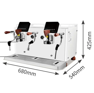 Machine à café italienne professionnelle à 2 groupes pour usage commercial, bon prix, écran tactile - Product Image 1