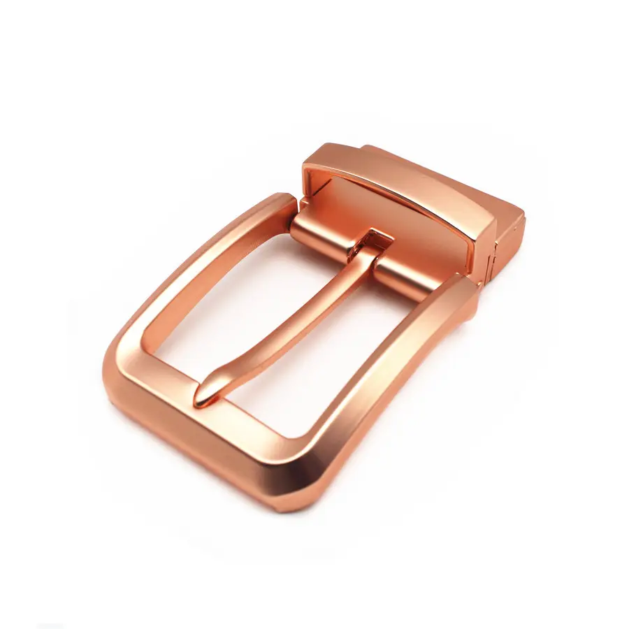 Custom Luxury Belt Buckle 35mm Alloy Rose Gold Rotatable Metal Reversible Pin Rotating Belt Buckle For Men