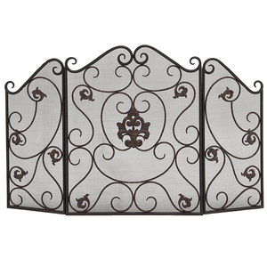 Manufacturers Wholesale Vintage Indoor Metal Mesh Classic Fireplace <strong>Screen</strong> with 3 Panel Child <strong>Guard</strong> Standing <strong>Fire</strong> Place <strong>Screen</strong> - Product Image 1