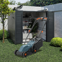 Tondeuse à gazon électrique filaire Hantechn 1200W avec 3 hauteurs de coupe, bac de ramassage de 30L et poignée pliable