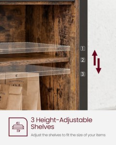 Nouveauté : Meuble de rangement latéral en bois et métal, durable, étroit, multi-usages, avec <span class=keywords><strong>2</strong></span> <span class=keywords><strong>portes</strong></span> coulissantes de style grange pour le couloir ou la cuisine - Product Image 4