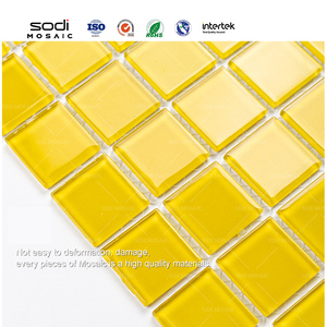 Carrelage mural brillant coloré, ignifuge, en cristal, pour cuisine, salon, piscines, mosaïque en verre - Product Image 3