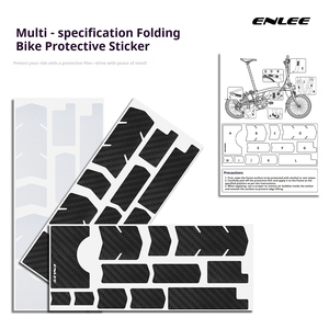 Kit Protector de Cuadro <span class=keywords><strong>para</strong></span> Bicicleta Plegable ENLEE - Vinilo Moldeado en 3D, Resistente a Arañazos y Decorativo, Compatible con la Mayoría de <span class=keywords><strong>Bicicletas</strong></span> Compactas - Product Image 3