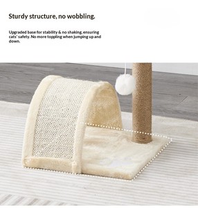 Structure d'escalade pour chat moderne en peluche, personnalisée en usine, avec plateforme de saut intégrée, colonne à griffer et design de nid en sisal - Product Image 6