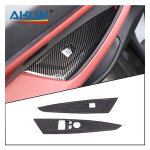 Aksesoris Interior serat karbon asli untuk BMW 4 Series G22 G23 G26 2020-2024 penutup Panel pintu mobil tombol jendela bingkai lis - Product Image 1