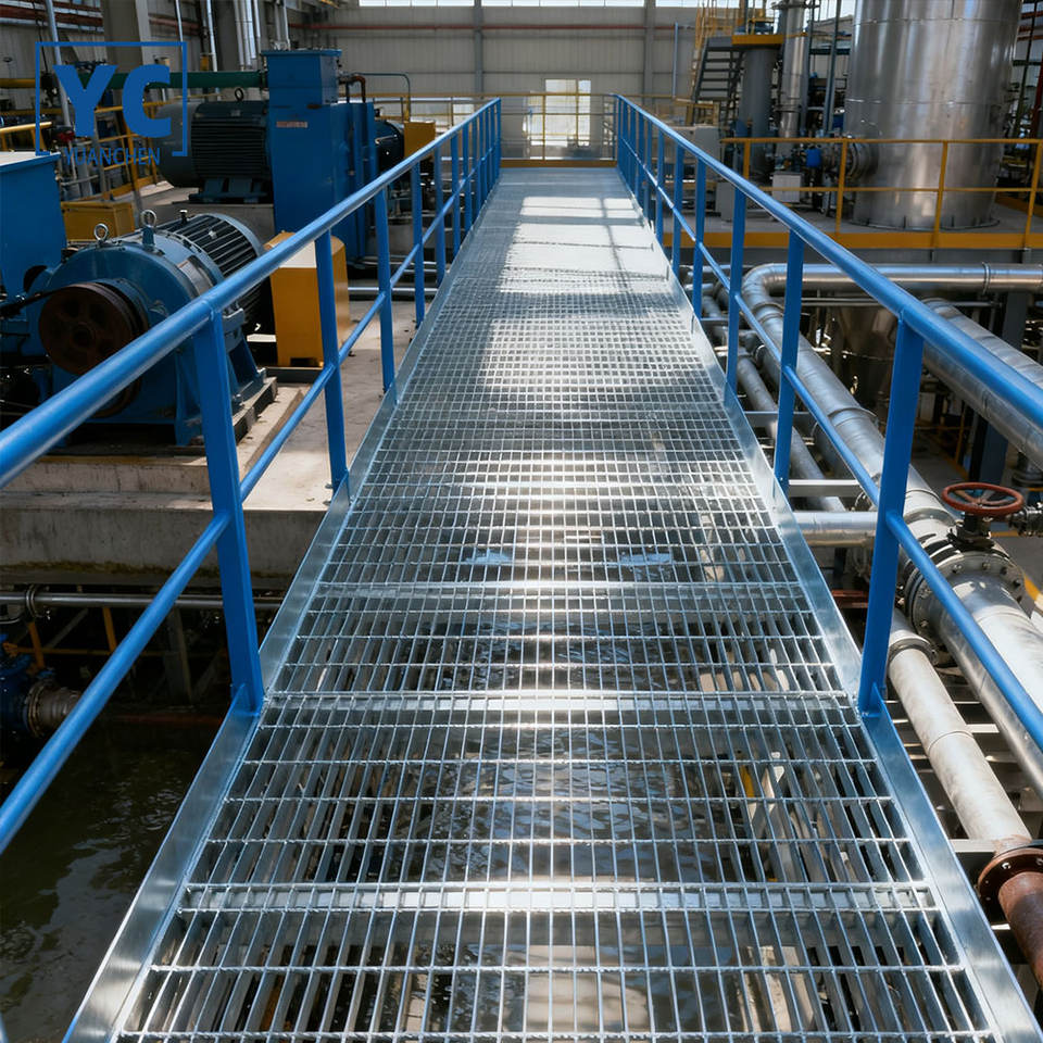 Customized Hot Dipped Galvanized Mild Steel Catwalk Grating Durable ...