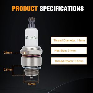 Bougie d'allumage à essence Iridium RCJ8Y pour modèles de tronçonneuses RCJ6Y/RCJ7Y, compatible avec 6703 <span class=keywords><strong>BPMR7A</strong></span> BPM7CTORCH L7RTC pour WSR6F - Product Image 5