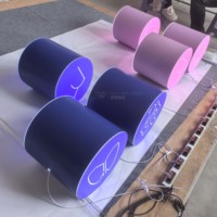 Caja de Luz LED Cilíndrica de Doble Cara con Diseño Elegante y Exquisito para Interiores, Escaparates, Ventanas, Ferias Comerciales y Edificios