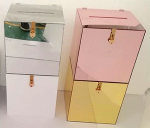 Hot Selling <strong>Mirror</strong> Acrylic <strong>Box</strong> Lockable Acrylic Wishing Well Card <strong>Box</strong> With Custom Logo for Wedding Decoration - Product Image 4