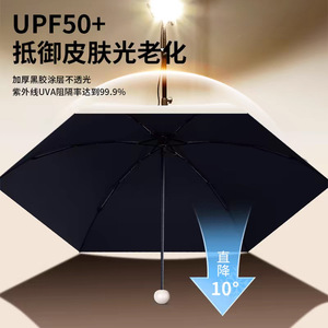 ร่มกันแดดแบบแคปซูลสำหรับผู้หญิง UPF50+ พับได้ห้าตอน พกพาสะดวก พร้อมโครงไฟเบอร์ เปิดปิดแบบมือหมุน - Product Image 3