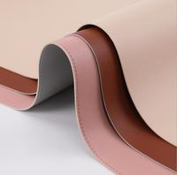 Napperons de table à manger de luxe marron OEM en cuir PU épais doux et imperméable à l'eau forme personnalisée 2 pièces napperon de bureau en cuir