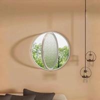 Ventana de vidrio de arte personalizado moderno Ventana de arco circular Eje central Rotación Peep-Proof Ático Paisaje Luna Ventana Aluminio Fijo