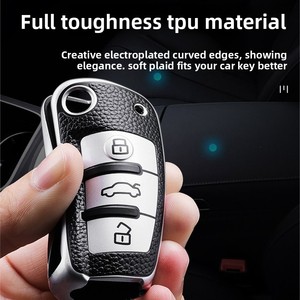 Funda para Llave de Coche Plegable Especialmente Diseñada para <span class=keywords><strong>Audi</strong></span> Q3 Q2L <span class=keywords><strong>A1</strong></span> A3 Q7 A6L Antiguo, Hebilla de Llave de Alta Gama, Repuestos de Coche - Product Image 4
