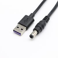 USB 2.0 A-Stecker auf DC 5,5x2,1mm 5 Volt 24AWG DC-Anschluss Ladekabel mit Hohlstecker