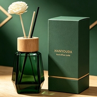 Bouteille diffuseur de parfum hexagonale en verre noir vide avec bouchon personnalisé à vis, diffuseur d'huile aromatique de luxe pour la maison