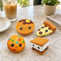 Jouet musical à pétrir en PU souple à rebond lent, en forme de biscuit sandwich, parfumé, directement de l'usine chinoise, support immédiat, personnalisable