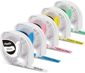 Rubans d'étiquettes compatibles LetraTag pour l'imprimante d'étiquettes thermique Phomemo P12, rubans d'étiquettes en plastique, papier, tissu, blancs - Product Image 1