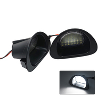 2Pcs pour Citroen C1 2005-2013 pour Peugeot 107 MK1 2005-2014 Feu d'immatriculation arrière 18SMD LED pour plaque d'immatriculation de voiture OEM #6340E2
