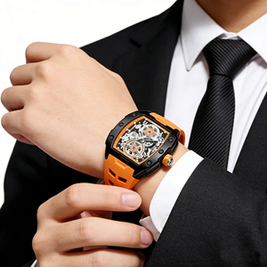 Wholesale Men Watches Luxury Brand <b>Automatic</b> Mechanical Watch Silicone Strap Sports Wristwatch Waterproof Clock Male Gift - Product Image 6
