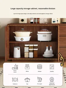 Solid Wood Mid-Century Modern Light Luxury High-End Multifunctional <strong>Sideboard</strong> Rounded Corners <strong>for</strong> Living Room <strong>Kitchen</strong> Home Use - Product Image 5