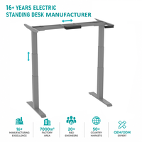 Bureau assis-debout électrique convertible robuste et moderne à double moteur, réglable en hauteur, 3 niveaux, pour bureau à domicile