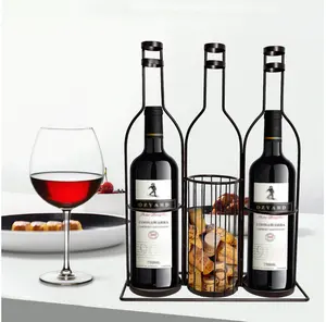 إكسسوارات نبيذ إبداعية تستخدم على نطاق واسع في رف نبيذ بار/فندق/منزل معدني لتخزين النبيذ الأحمر حامل نبيذ مخصص