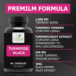 Complément alimentaire de curcuma noir de haute qualité, mélange exclusif, soutient la santé des articulations et stimule le métabolisme, capsules - Product Image 3