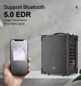 SHIDU Speaker Karaoke Portabel, Speaker Bluetooth PA Nirkabel Luar Ruangan dengan Dua Mikrofon