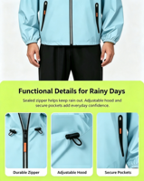 Ensemble imperméable ultra-fin pour homme et femme, pantalon et veste de moto, randonnée en plein air, imperméable et respirant