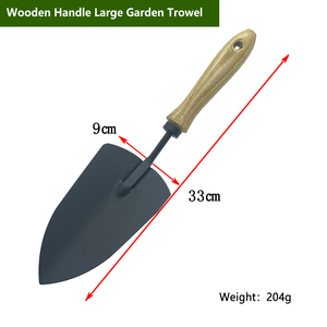 Ensemble de 4 mini-outils de <span class=keywords><strong>jardinage</strong></span> avec manche en bois - Pelle, truelle, fourche et râteau de haute qualité pour plantes en pot - Product Image 3