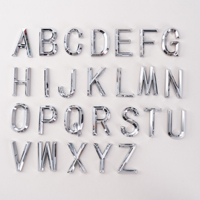 Adesivi in Plastica ABS 3D Cromati Argento con Lettere e Numeri per Targhe Auto