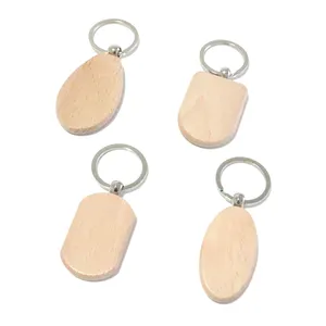 In-stock Wood Keychain Blank Custom DIY Keychain Wooden For Engraving Wood Bar Keychains Blank For Engraving