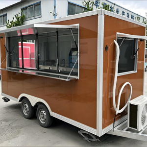 Kiosque compact carré avec équipement de cuisson complet, chariot de restauration de rue portable pour démarrer une activité et pour les marchés aux produits frais - Product Image 1