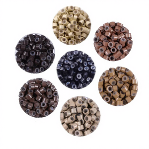 TEEJAY Prix de gros Perles en silicone et cuivre 1000 pièces Micro-liens Anneaux colorés Fixation forte pour I-Tip/Nano/Micro Ring/Weft - Product Image 4