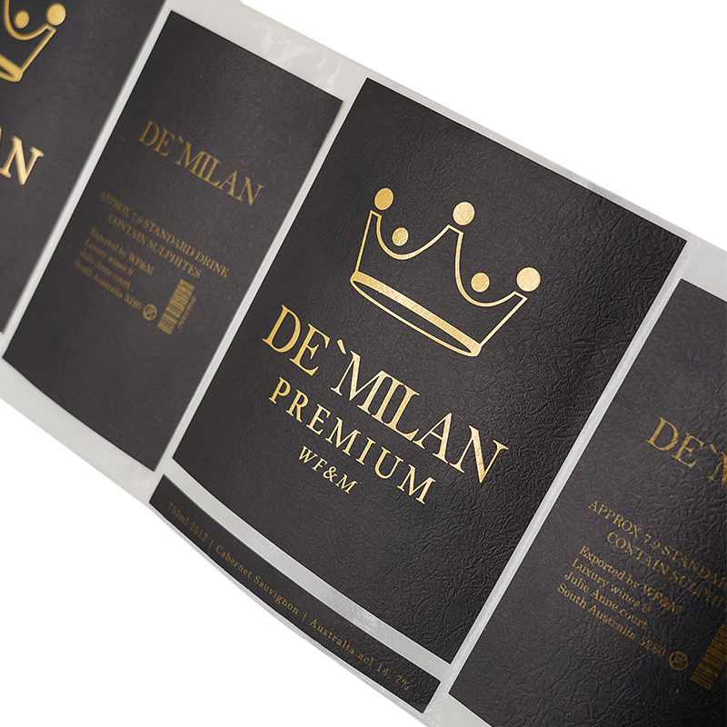 Whiskey 750ml Wine Sticker Labels Custom Pantone color Red Wine Sticker