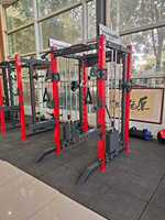 Smith Machine Station multifonctionnelle Squat Rack Combo Smith Cable Crossover Power Pully Équipement de gymnastique Multipower Trainer