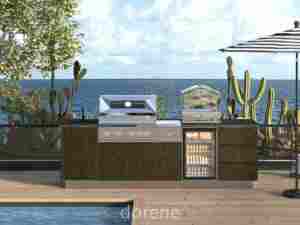 كابينة مطبخ خارجية كاملة من الفولاذ المقاوم للصدأ في الهواء الطلق شواية تعمل بالغاز في الهواء الطلق غير القابل للصدأ - Product Image 5